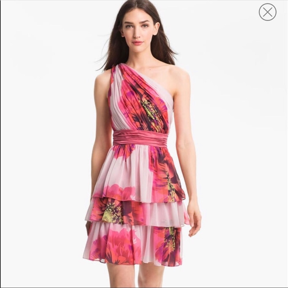 Max & Cleo one shoulder floral dress